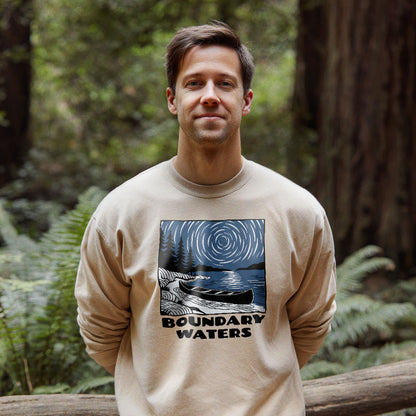 Boundary Waters Canoe Area Wilderness at Night Crewneck Sweatshirt