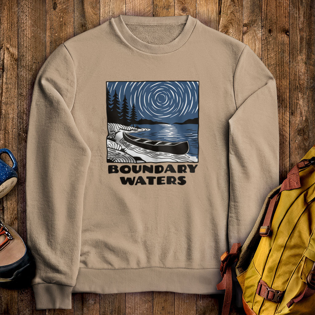 Boundary Waters Canoe Area Wilderness at Night Crewneck Sweatshirt