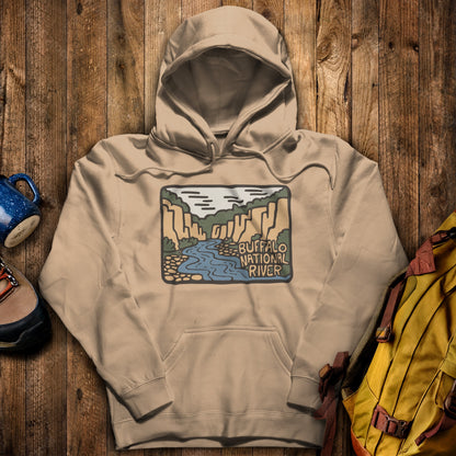 Buffalo National River Hoodie Sand Adventure and Outdoors Themed Hoodie