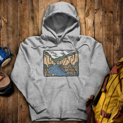 Buffalo National River Hoodie Sport Grey Adventure and Outdoors Themed Hoodie