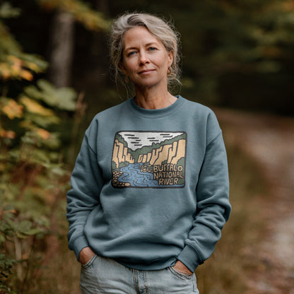 Buffalo National River Crewneck Sweatshirt Adventure and Outdoors Themed Sweatshirt