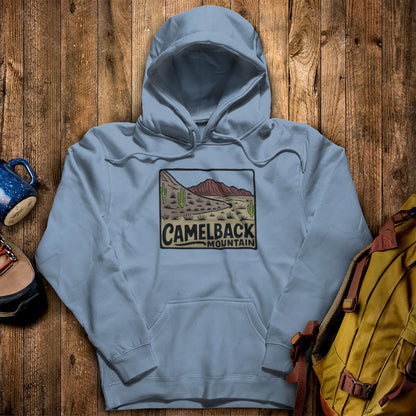 Camelback Mountain Hoodie Stone Blue Adventure and Outdoors Themed Hoodie