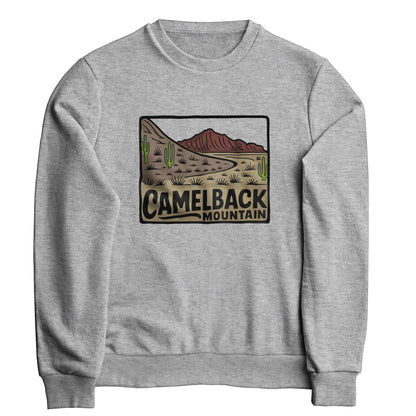 Camelback Mountain Crewneck Sweatshirt Adventure and Outdoors Themed Sweatshirt