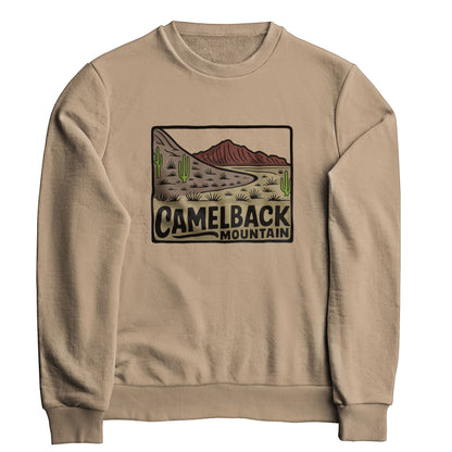 Camelback Mountain Crewneck Sweatshirt Adventure and Outdoors Themed Sweatshirt