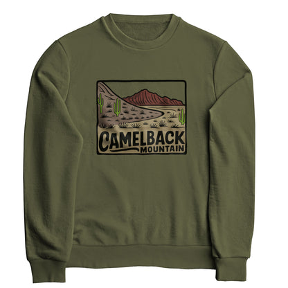 Camelback Mountain Crewneck Sweatshirt Adventure and Outdoors Themed Sweatshirt