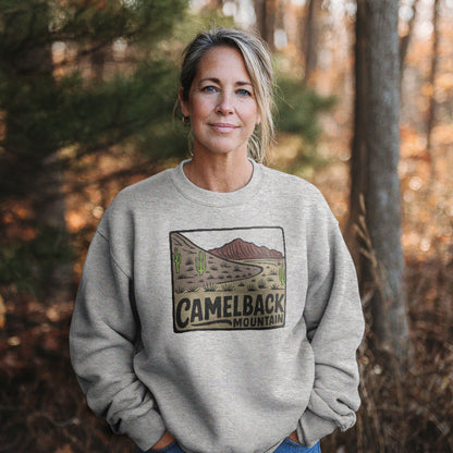 Camelback Mountain Crewneck Sweatshirt Adventure and Outdoors Themed Sweatshirt