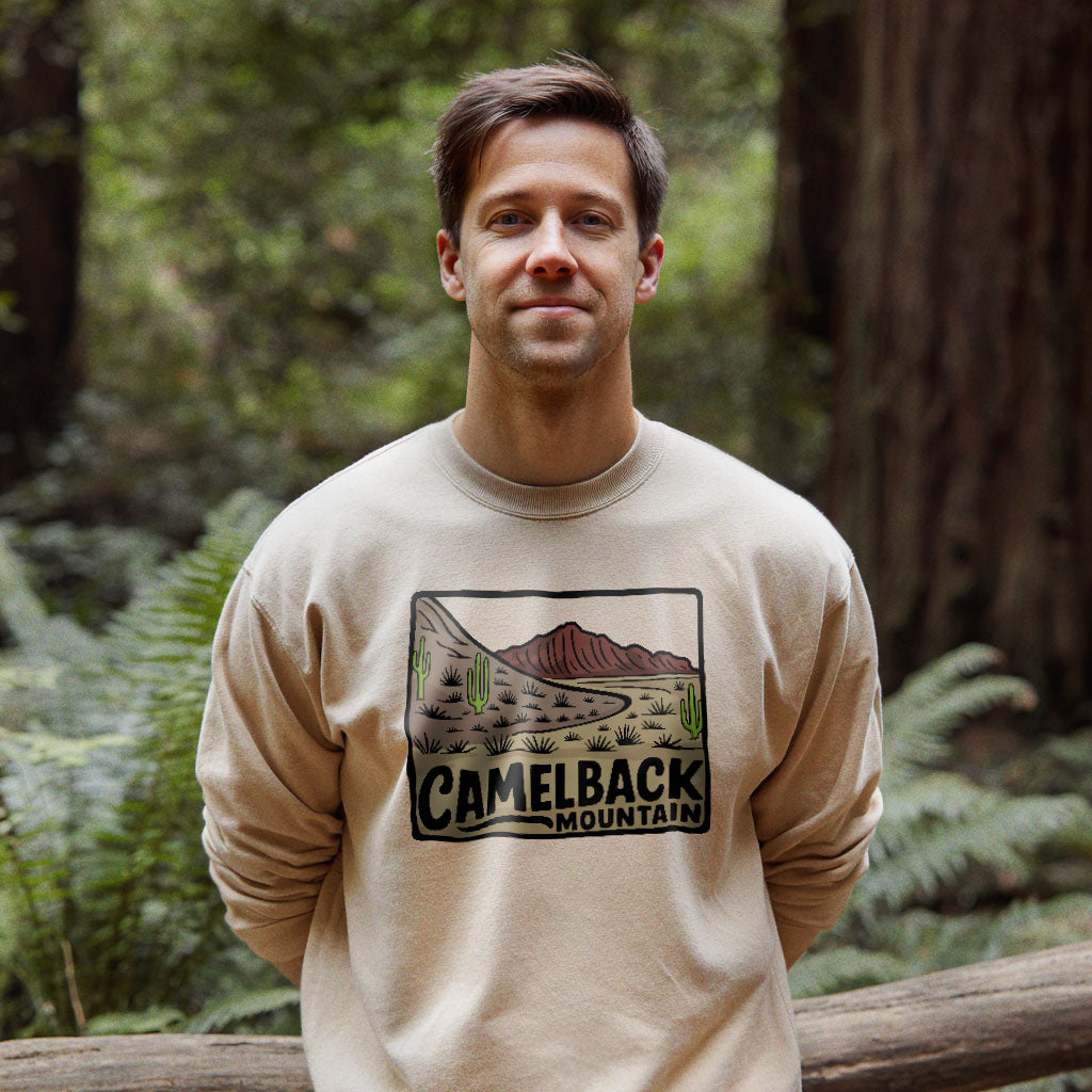 Camelback Mountain Crewneck Sweatshirt Adventure and Outdoors Themed Sweatshirt