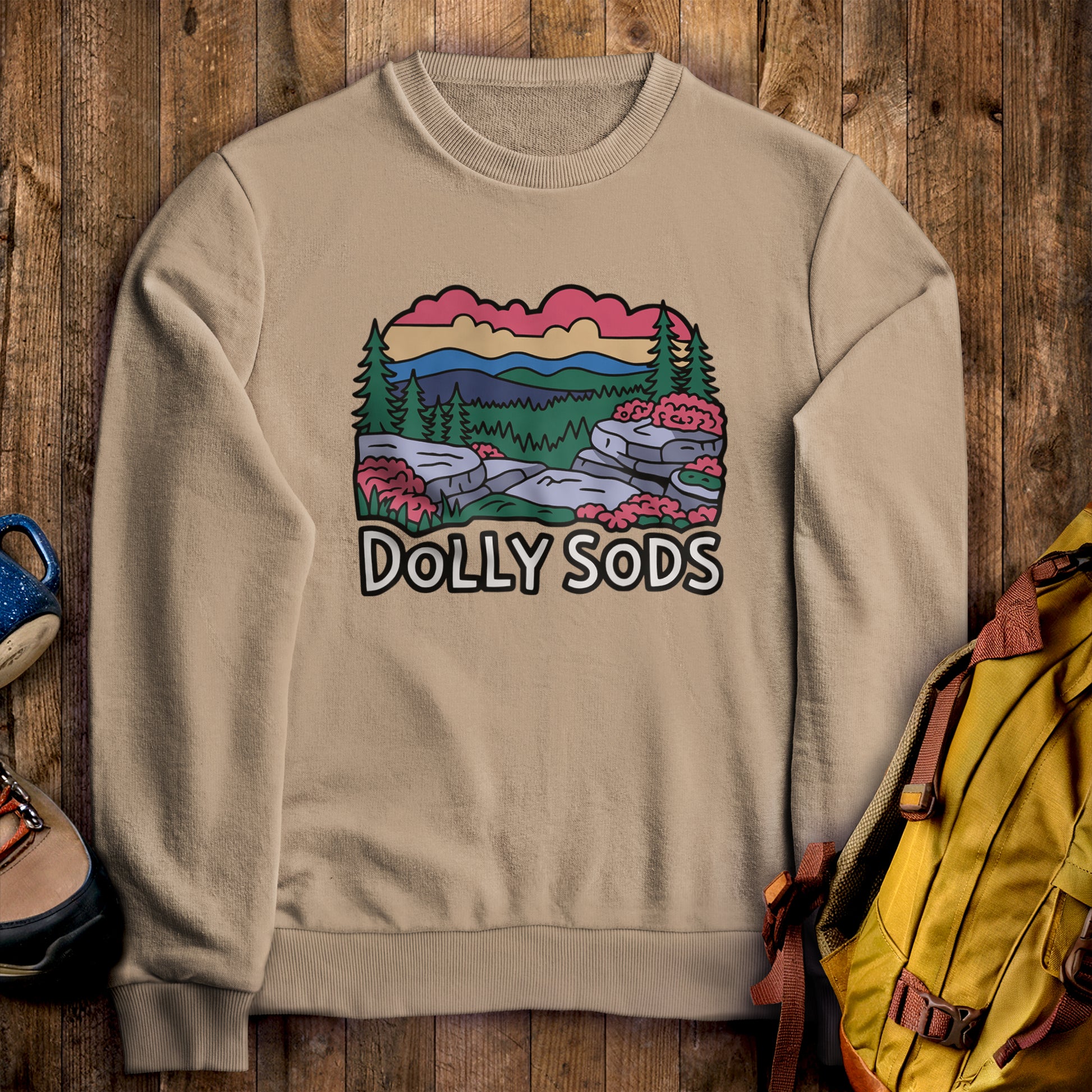 Dolly Sods Wilderness Crewneck Sweatshirt Sand Adventure and Outdoors Themed Sweatshirt