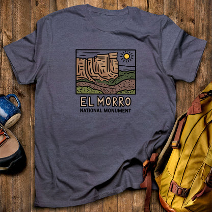 El Morro National Monument T-Shirt Heather Navy Adventure and Outdoors Themed T-Shirt