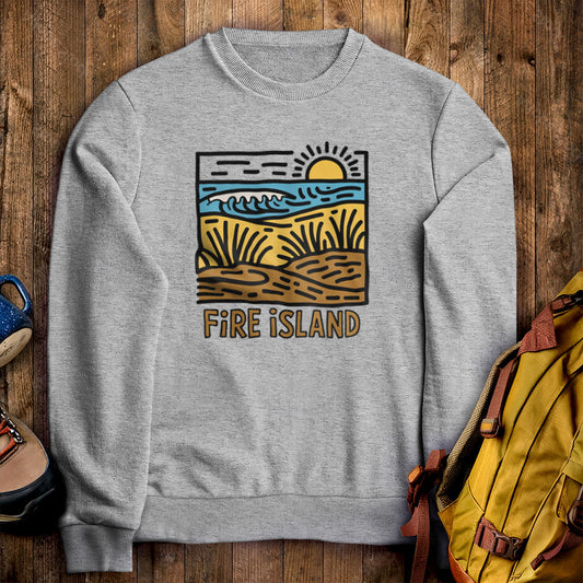 Fire Island National Seashore Crewneck Sweatshirt Sport Grey Adventure and Outdoors Themed Sweatshirt