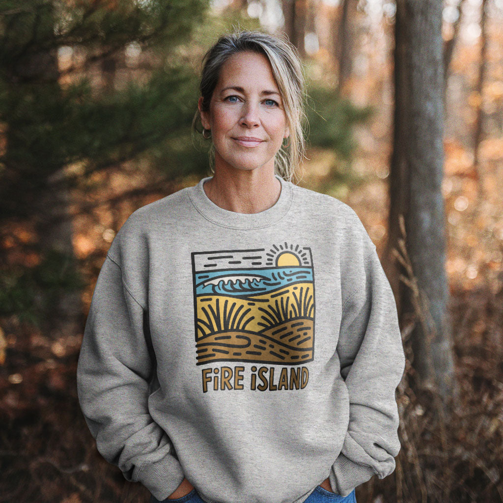 Fire Island National Seashore Crewneck Sweatshirt Adventure and Outdoors Themed Sweatshirt