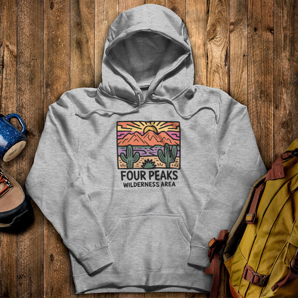 Four Peaks Wilderness Area Hoodie Sport Grey Adventure and Outdoors Themed Hoodie