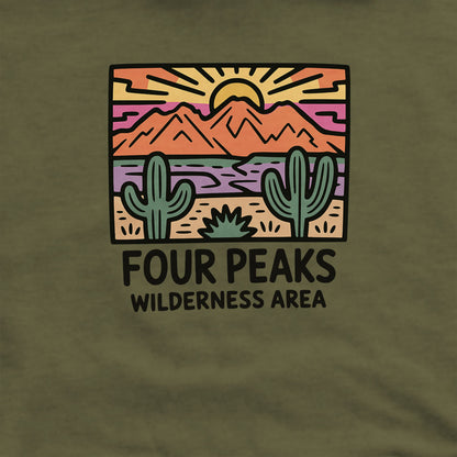 Four Peaks Wilderness Area Hoodie Adventure and Outdoors Themed Hoodie