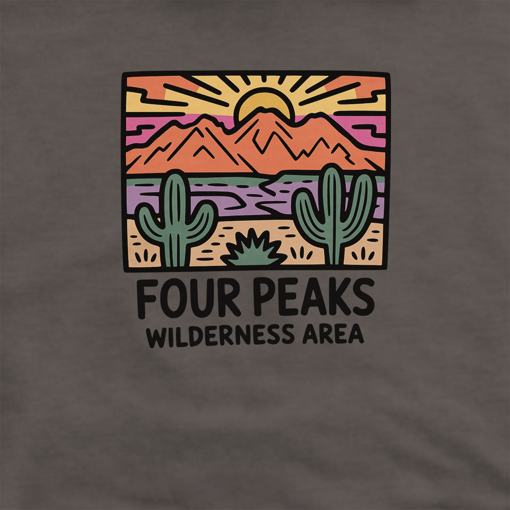 Four Peaks Wilderness Area Hoodie Adventure and Outdoors Themed Hoodie