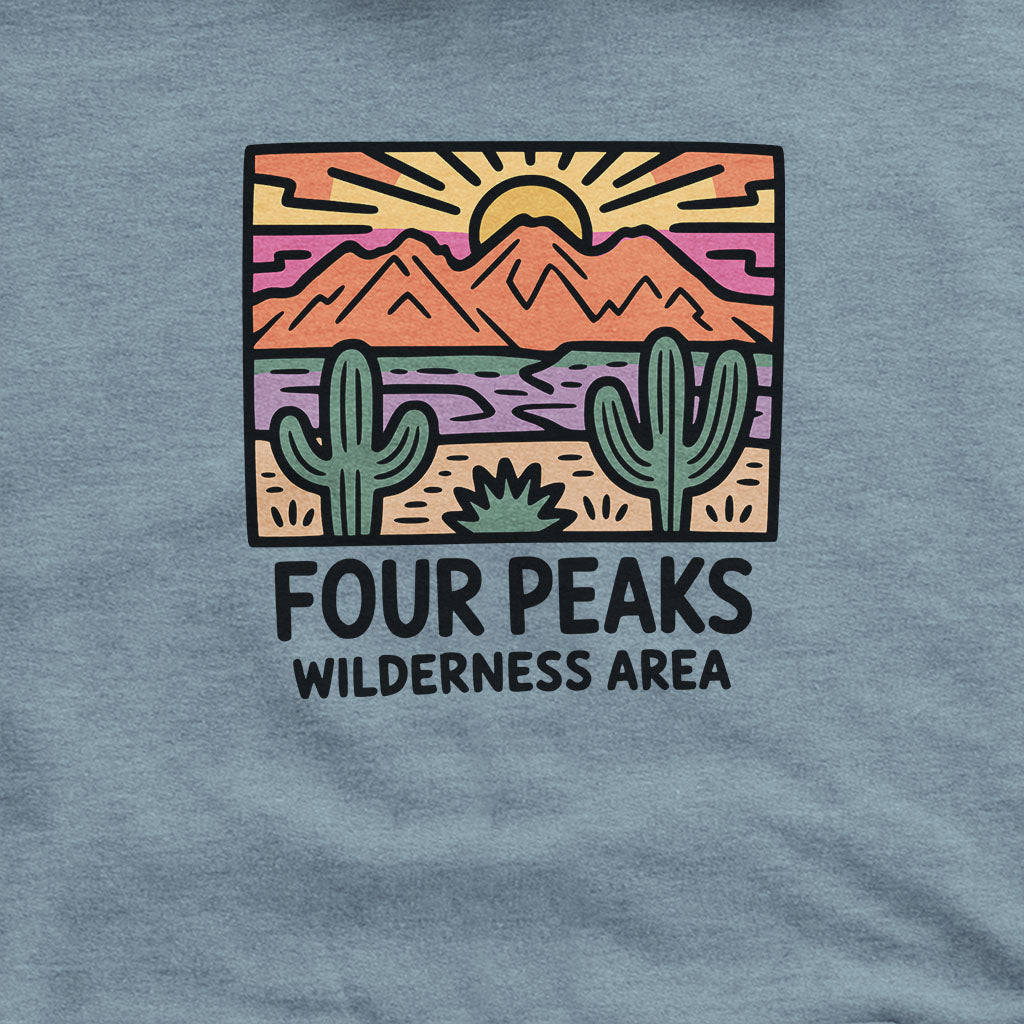 Four Peaks Wilderness Area Hoodie Adventure and Outdoors Themed Hoodie