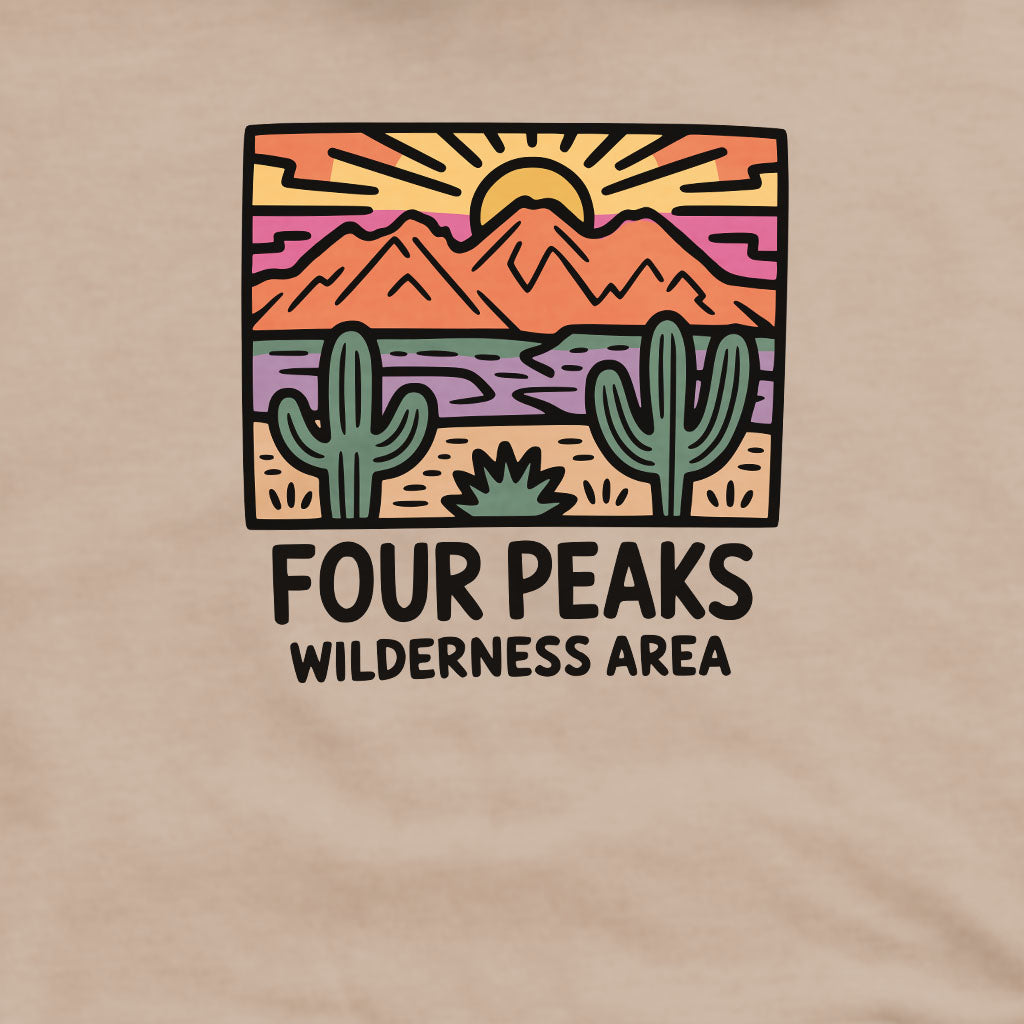 Four Peaks Wilderness Area Crewneck Sweatshirt Adventure and Outdoors Themed Sweatshirt