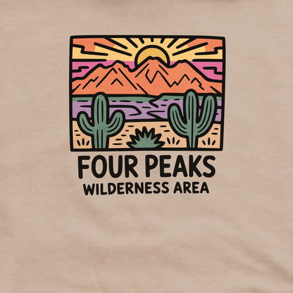 Four Peaks Wilderness Area Crewneck Sweatshirt Adventure and Outdoors Themed Sweatshirt