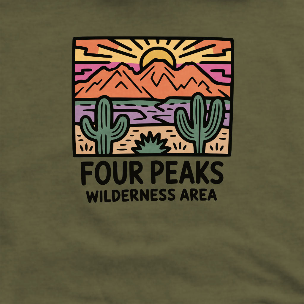 Four Peaks Wilderness Area Crewneck Sweatshirt Adventure and Outdoors Themed Sweatshirt