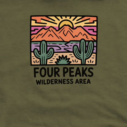 Four Peaks Wilderness Area Crewneck Sweatshirt Adventure and Outdoors Themed Sweatshirt