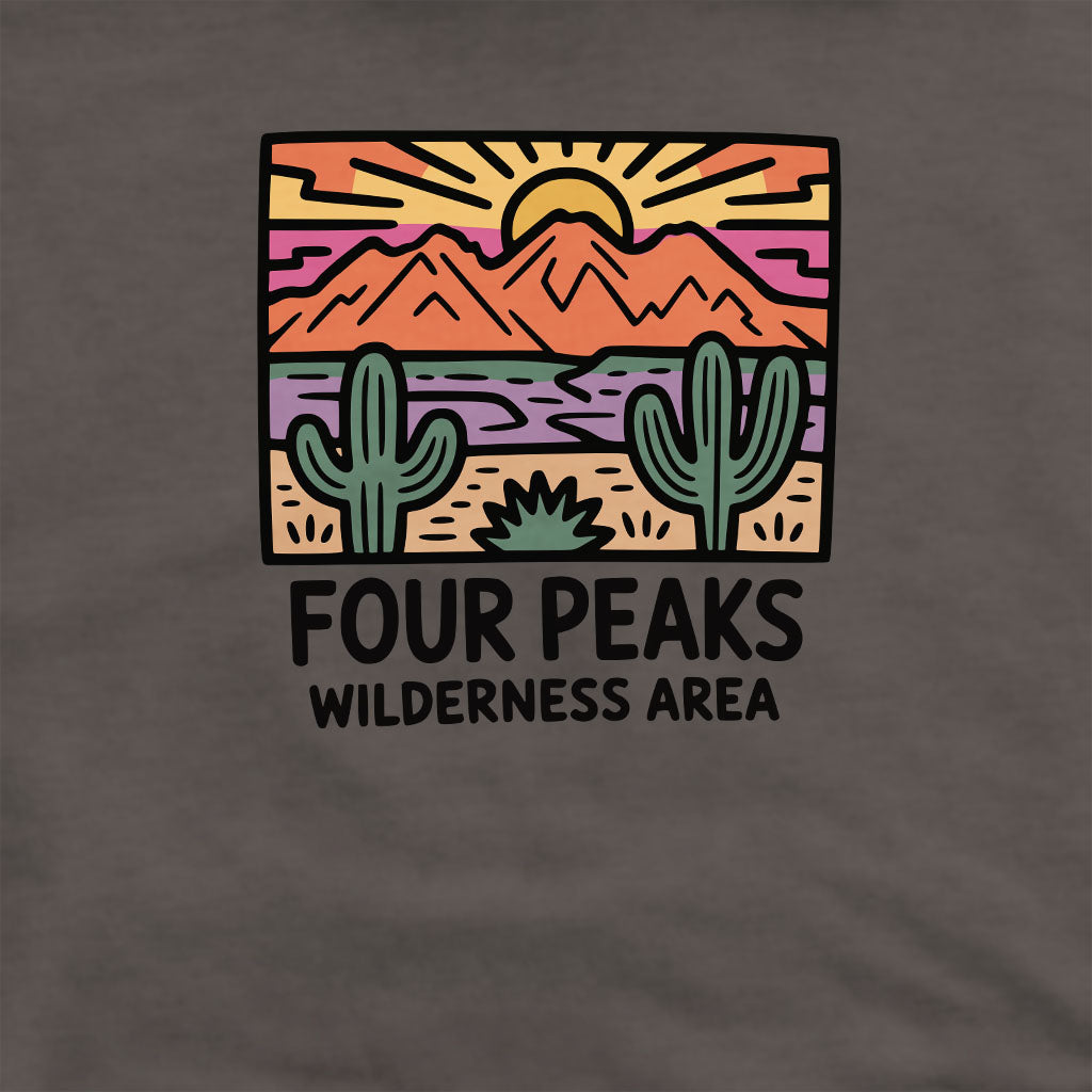 Four Peaks Wilderness Area Crewneck Sweatshirt Adventure and Outdoors Themed Sweatshirt