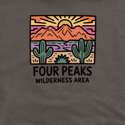 Four Peaks Wilderness Area Crewneck Sweatshirt Adventure and Outdoors Themed Sweatshirt