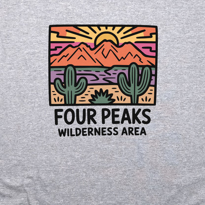 Four Peaks Wilderness Area Crewneck Sweatshirt Adventure and Outdoors Themed Sweatshirt