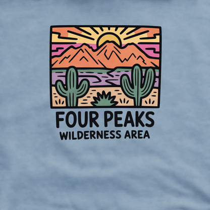 Four Peaks Wilderness Area Crewneck Sweatshirt Adventure and Outdoors Themed Sweatshirt