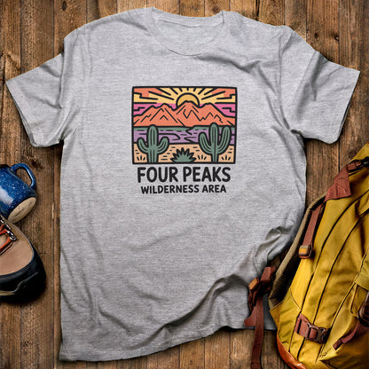 Four Peaks Wilderness Area T-Shirt Sport Grey Adventure and Outdoors Themed T-Shirt