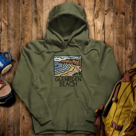 Gleneden Beach Hoodie Military Green Adventure and Outdoors Themed Hoodie