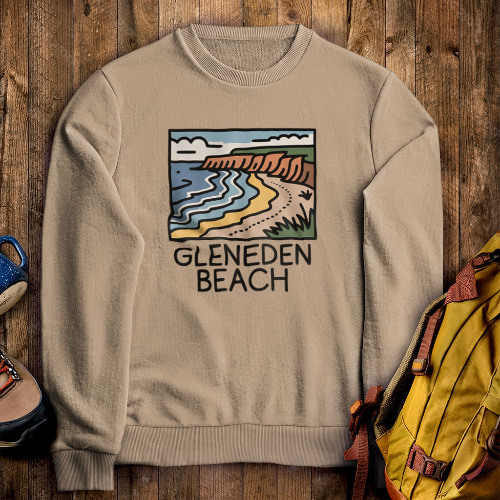 Gleneden Beach Crewneck Sweatshirt Sand Adventure and Outdoors Themed Sweatshirt