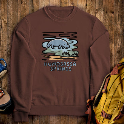 Homosassa Springs Wildlife State Park Crewneck Sweatshirt Cocoa Adventure and Outdoors Themed Sweatshirt