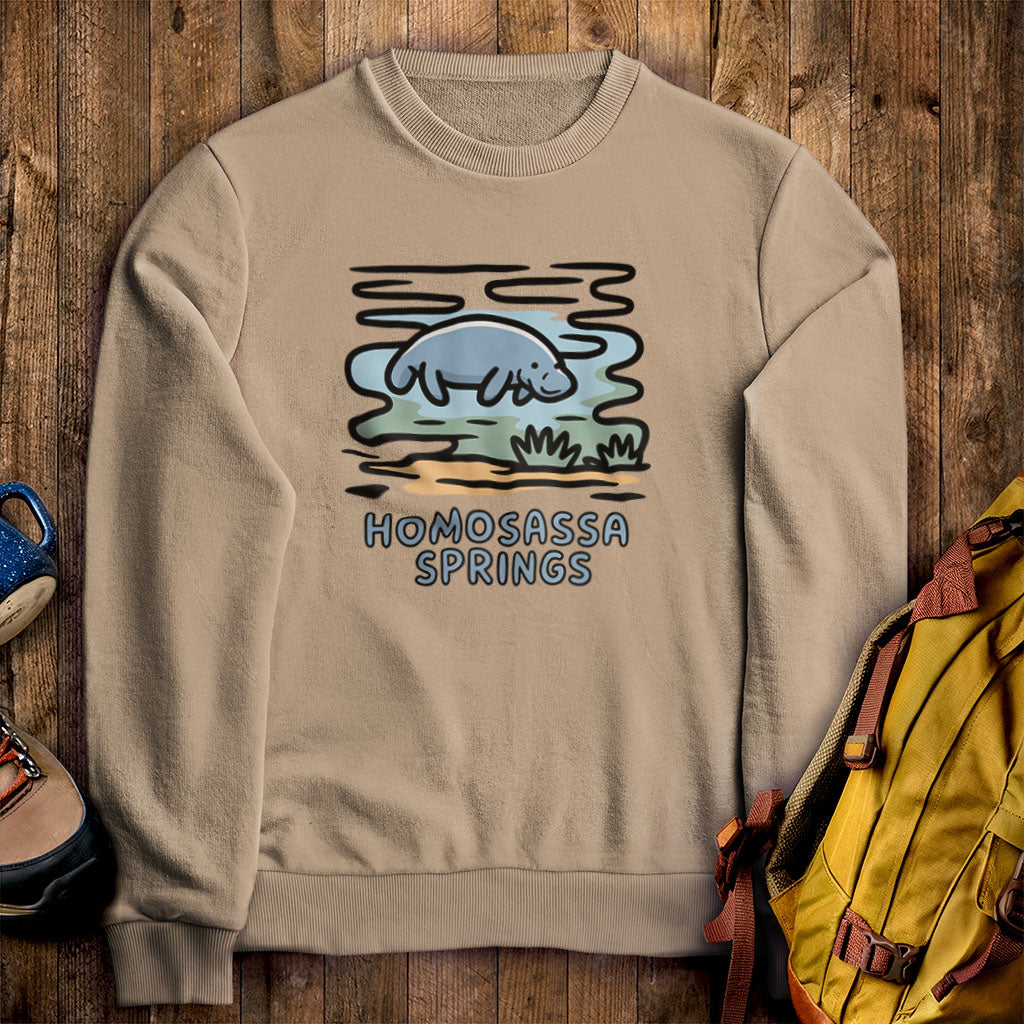 Homosassa Springs Wildlife State Park Crewneck Sweatshirt Sand Adventure and Outdoors Themed Sweatshirt