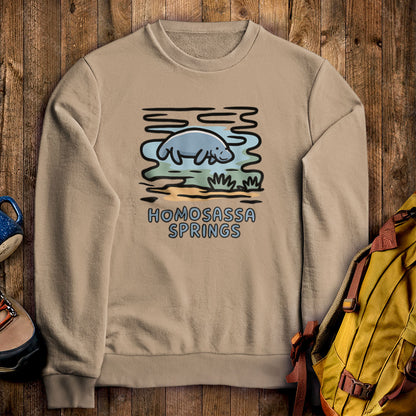 Homosassa Springs Wildlife State Park Crewneck Sweatshirt Sand Adventure and Outdoors Themed Sweatshirt