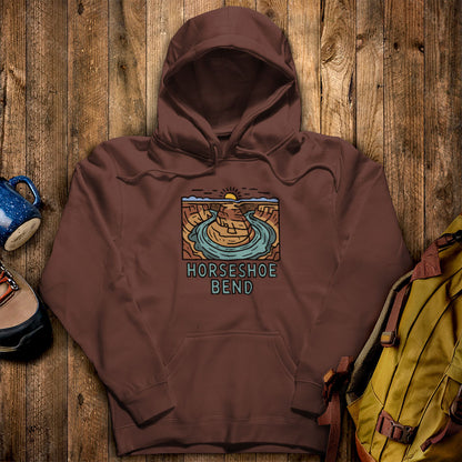 Horseshoe Bend Glen Canyon Hoodie Cocoa Adventure and Outdoors Themed Hoodie