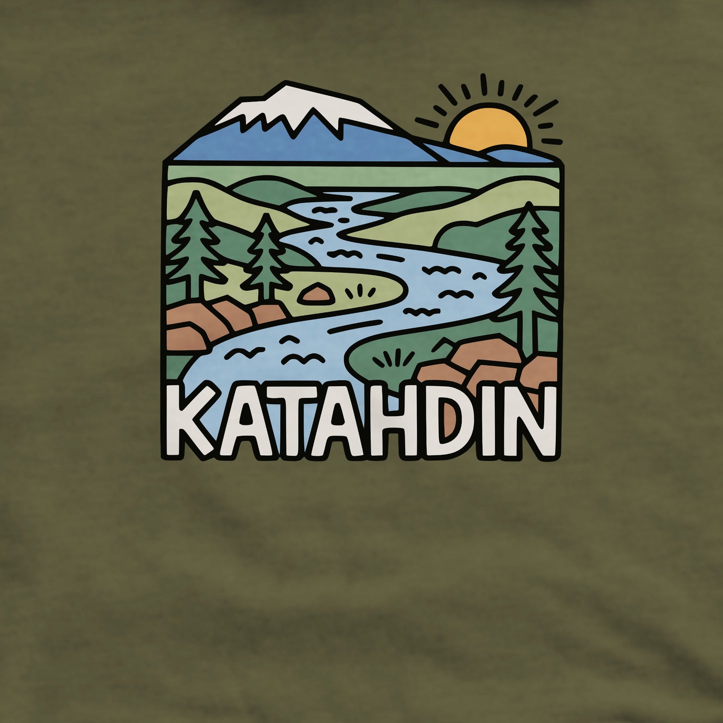 Mount Katahdin Crewneck Sweatshirt Adventure and Outdoors Themed Sweatshirt