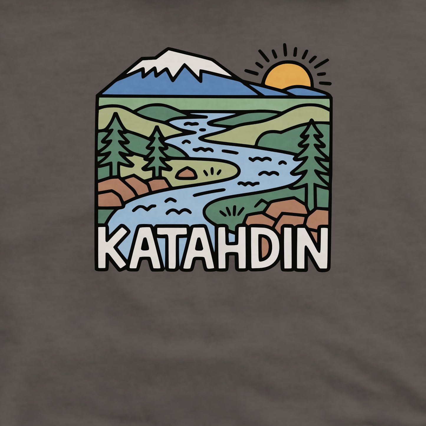 Mount Katahdin Crewneck Sweatshirt Adventure and Outdoors Themed Sweatshirt