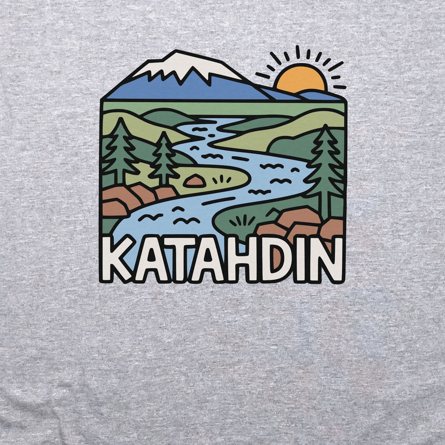 Mount Katahdin Crewneck Sweatshirt Adventure and Outdoors Themed Sweatshirt