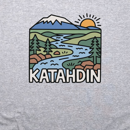 Mount Katahdin Crewneck Sweatshirt Adventure and Outdoors Themed Sweatshirt