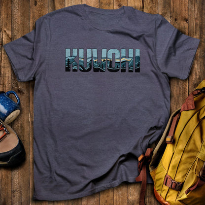 Kuwohi T-Shirt Heather Navy Adventure and Outdoors Themed T-Shirt