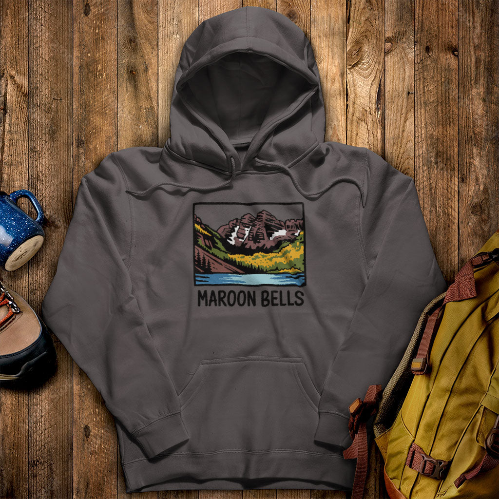 Maroon Bells Hoodie Charcoal Adventure and Outdoors Themed Hoodie