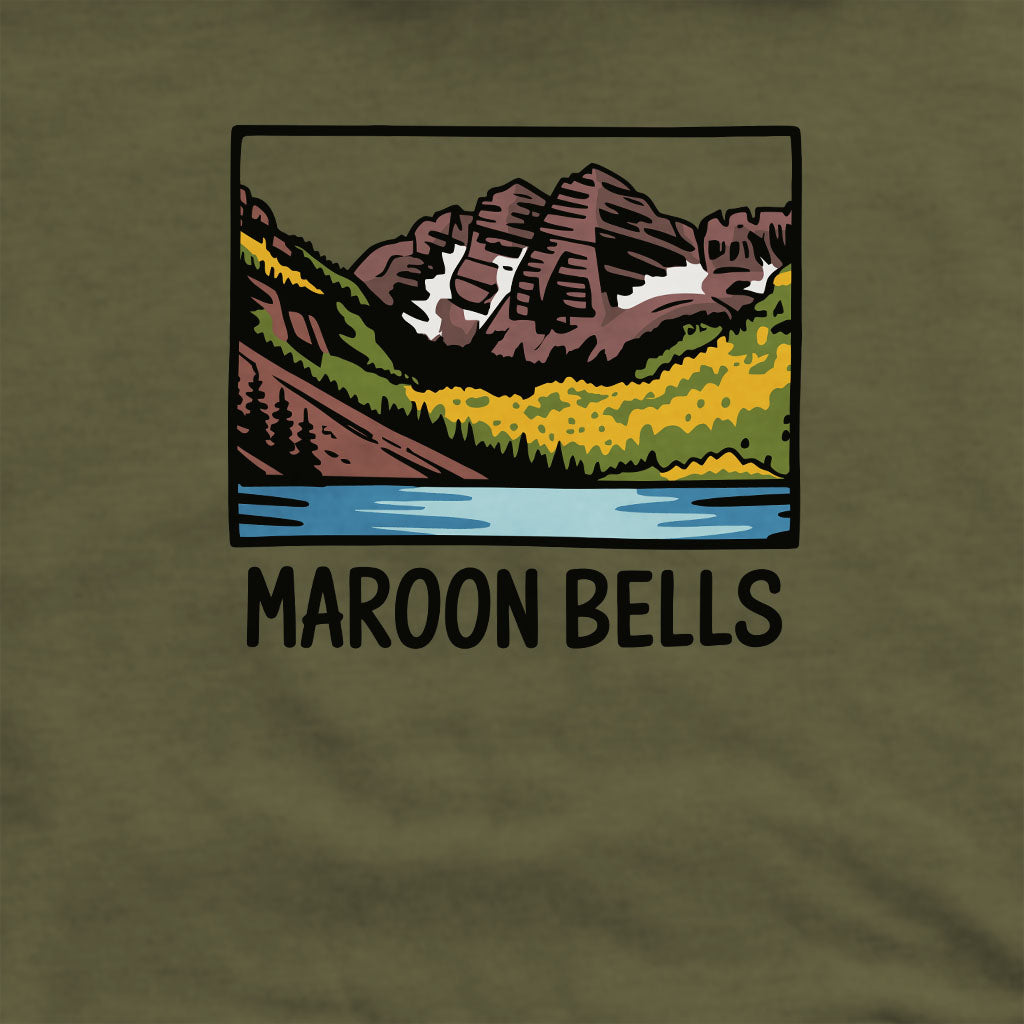 Maroon Bells Crewneck Sweatshirt Adventure and Outdoors Themed Sweatshirt