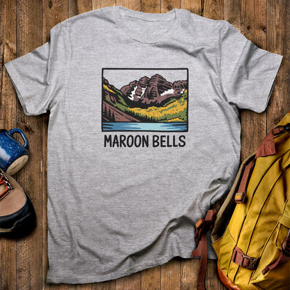 Maroon Bells T-Shirt Sport Grey Adventure and Outdoors Themed T-Shirt