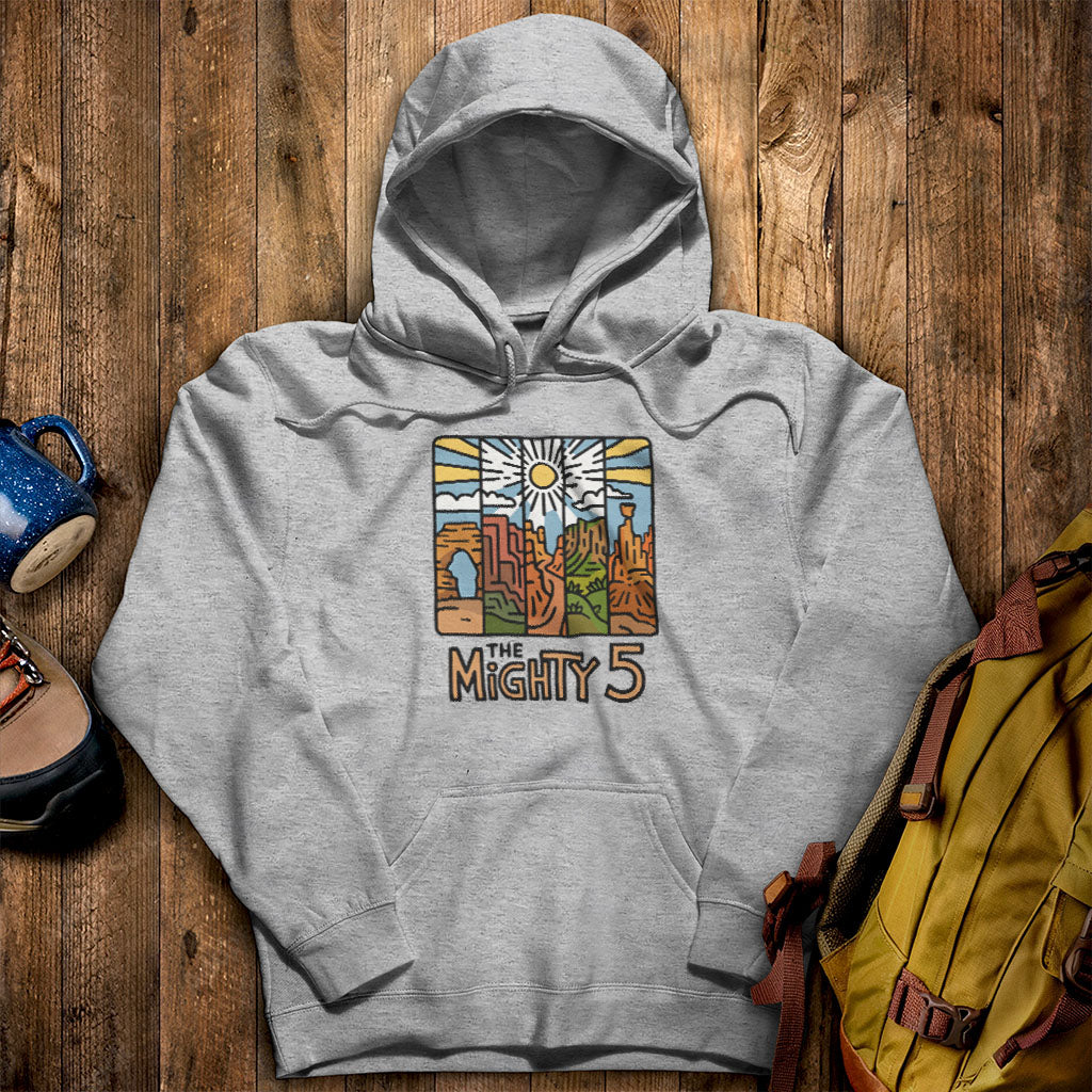 The Mighty 5 Hoodie Sport Grey Adventure and Outdoors Themed Hoodie