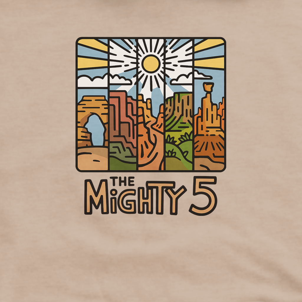 The Mighty 5 Hoodie Adventure and Outdoors Themed Hoodie
