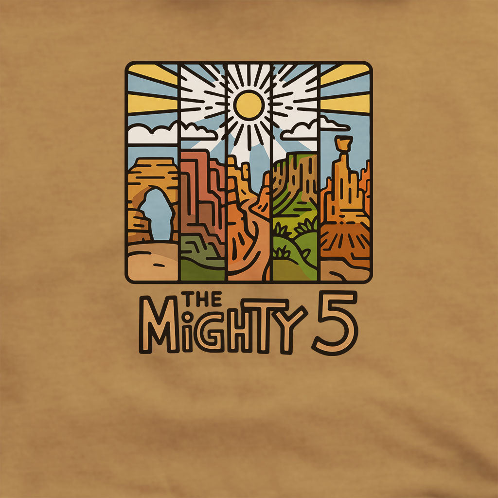 The Mighty 5 Hoodie Adventure and Outdoors Themed Hoodie