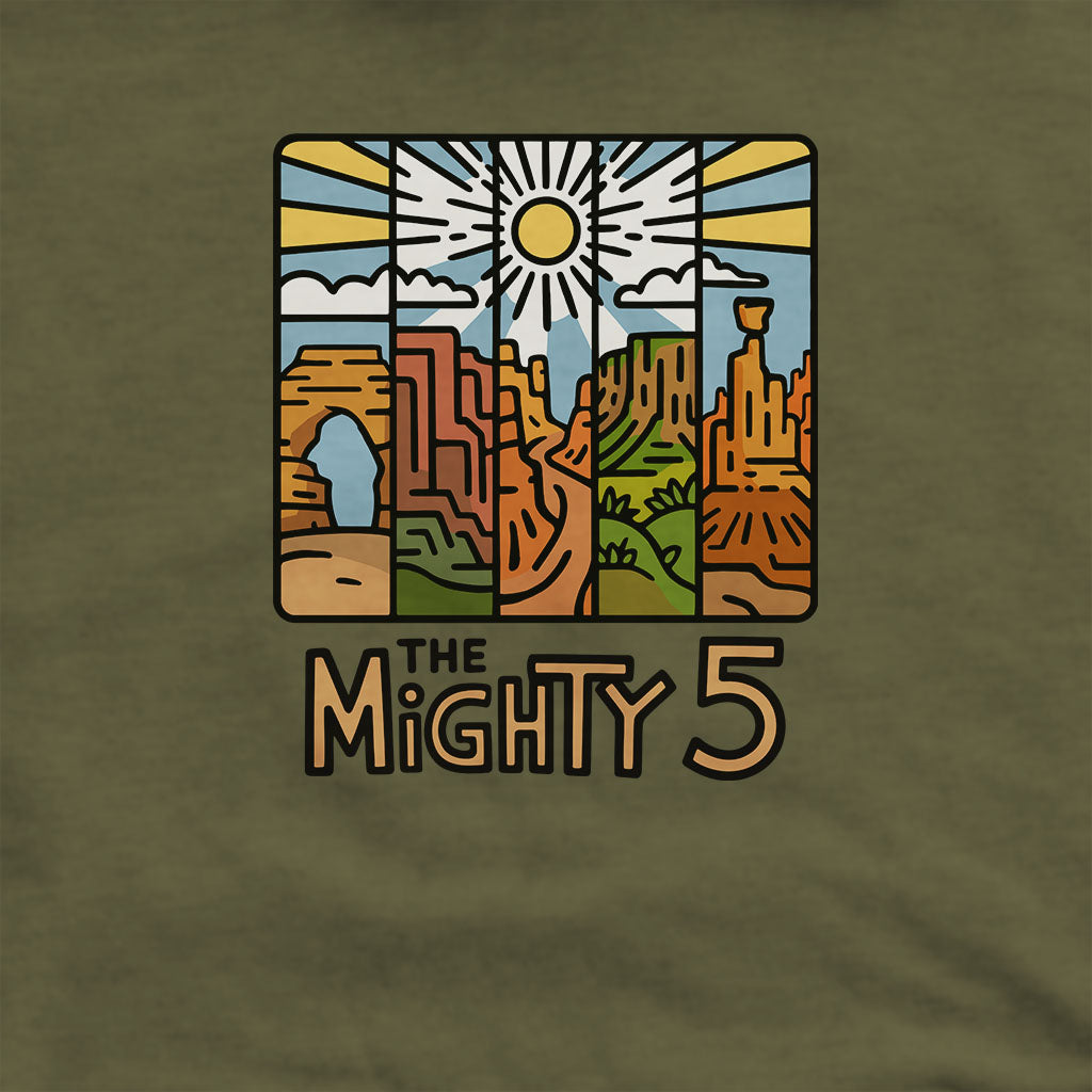 The Mighty 5 Hoodie Adventure and Outdoors Themed Hoodie