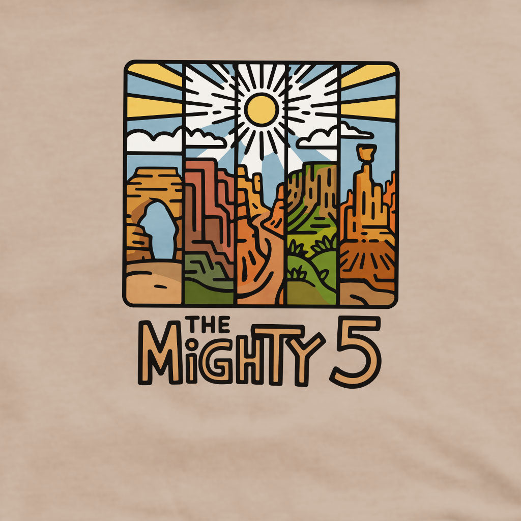The Mighty 5 Crewneck Sweatshirt Adventure and Outdoors Themed Sweatshirt