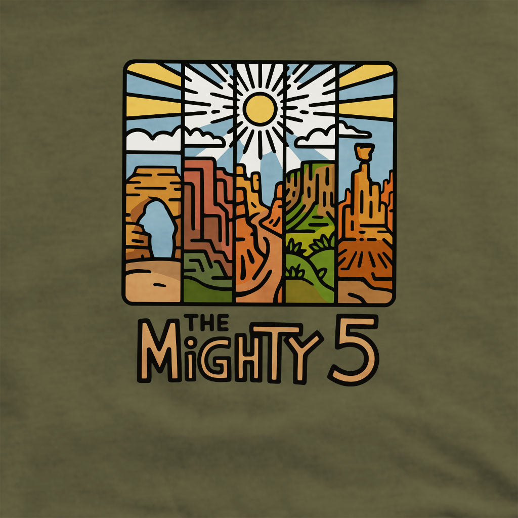 The Mighty 5 Crewneck Sweatshirt Adventure and Outdoors Themed Sweatshirt