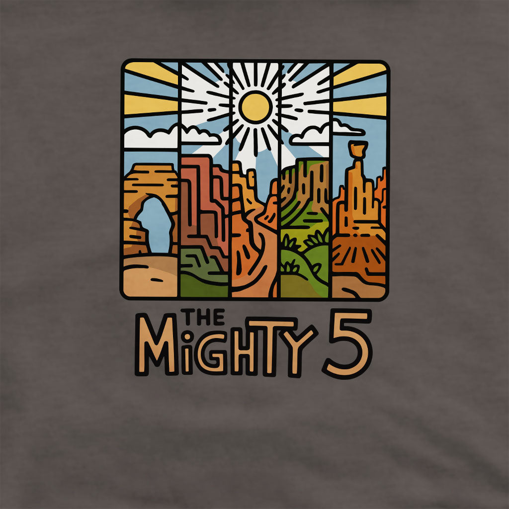 The Mighty 5 Crewneck Sweatshirt Adventure and Outdoors Themed Sweatshirt