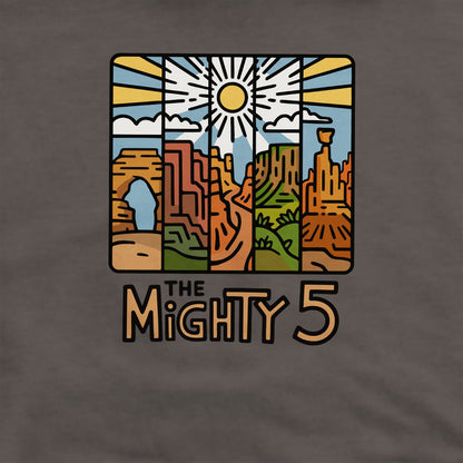 The Mighty 5 Crewneck Sweatshirt Adventure and Outdoors Themed Sweatshirt